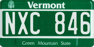 VT license plate NXC846