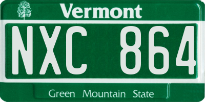 VT license plate NXC864