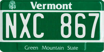 VT license plate NXC867