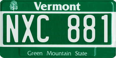 VT license plate NXC881