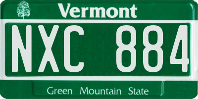 VT license plate NXC884