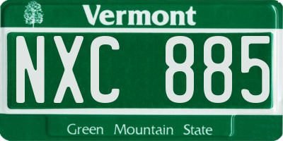 VT license plate NXC885