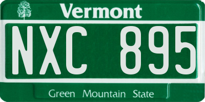 VT license plate NXC895
