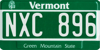 VT license plate NXC896