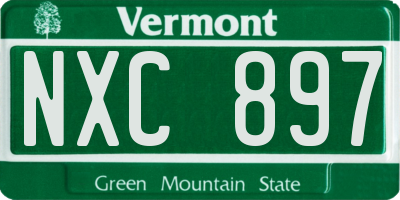 VT license plate NXC897