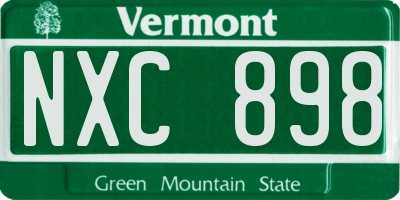 VT license plate NXC898