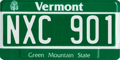 VT license plate NXC901