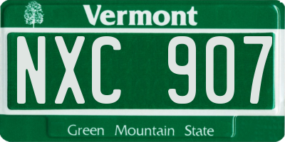VT license plate NXC907
