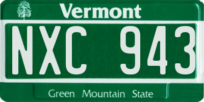 VT license plate NXC943