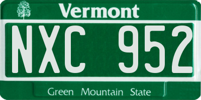 VT license plate NXC952
