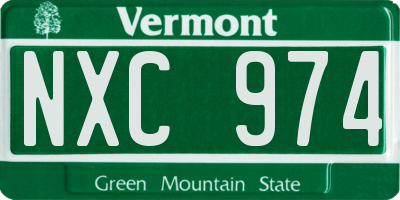 VT license plate NXC974