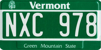 VT license plate NXC978
