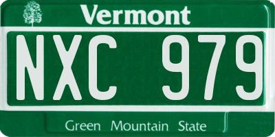 VT license plate NXC979