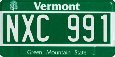VT license plate NXC991