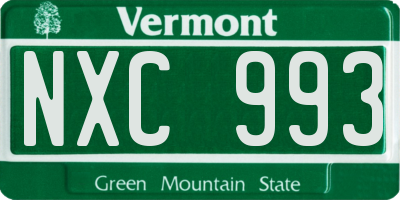 VT license plate NXC993