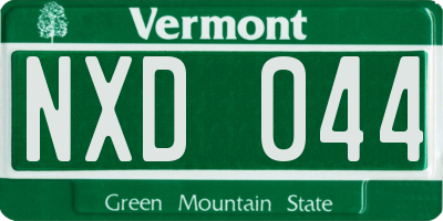 VT license plate NXD044