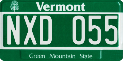 VT license plate NXD055