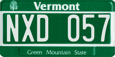 VT license plate NXD057