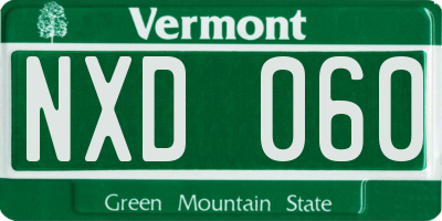 VT license plate NXD060