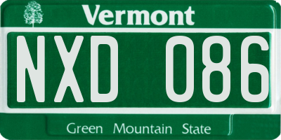 VT license plate NXD086