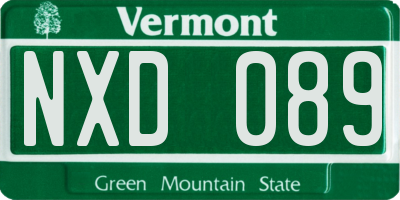 VT license plate NXD089