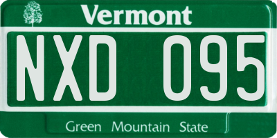 VT license plate NXD095