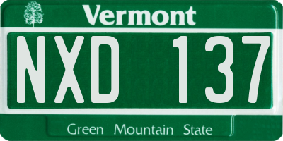 VT license plate NXD137