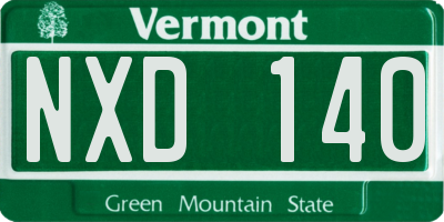 VT license plate NXD140