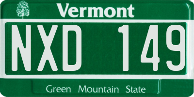 VT license plate NXD149