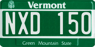 VT license plate NXD150