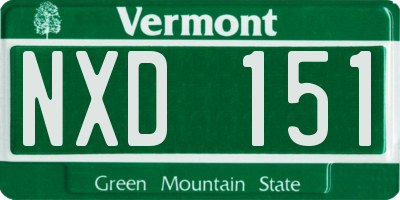 VT license plate NXD151