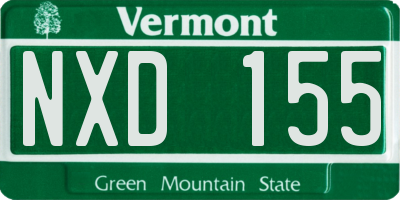 VT license plate NXD155