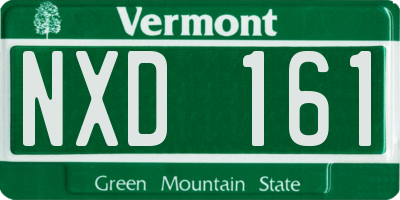 VT license plate NXD161