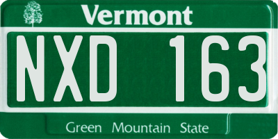 VT license plate NXD163