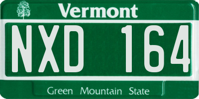 VT license plate NXD164