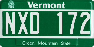 VT license plate NXD172