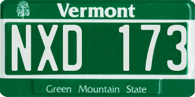 VT license plate NXD173