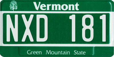 VT license plate NXD181