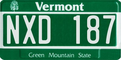 VT license plate NXD187