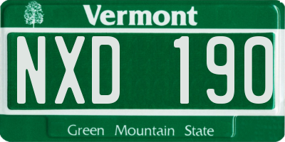 VT license plate NXD190