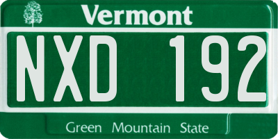 VT license plate NXD192