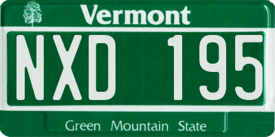 VT license plate NXD195