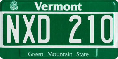 VT license plate NXD210