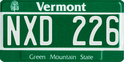 VT license plate NXD226