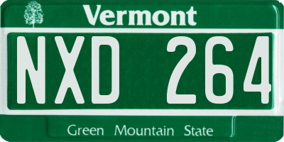 VT license plate NXD264