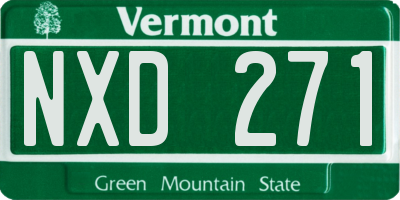 VT license plate NXD271