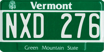 VT license plate NXD276