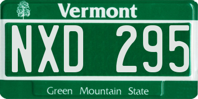 VT license plate NXD295