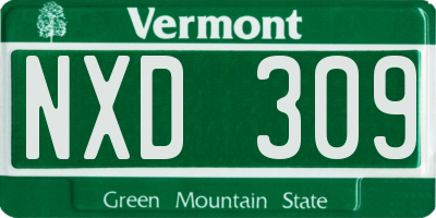 VT license plate NXD309
