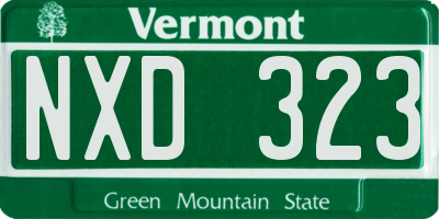 VT license plate NXD323